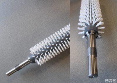 Brosse rotative avec axe usiné